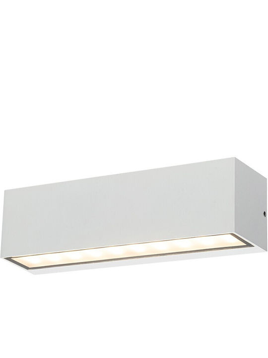 VK Lighting Επιτοίχιο Εξωτερικό Φωτιστικό LED IP54 με Θερμό Λευκό Φως Διπλής Δέσμης 23x6.5x6.5εκ. VK/02192/W/W